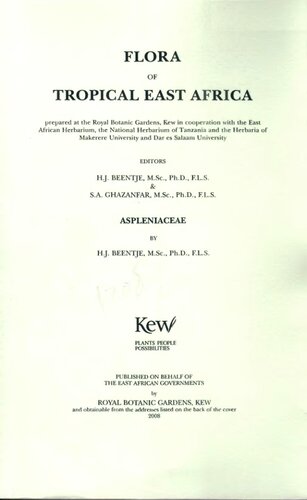 ﻿فلور مناطق گرمسیری شرق آفریقا: Aspleniaceae