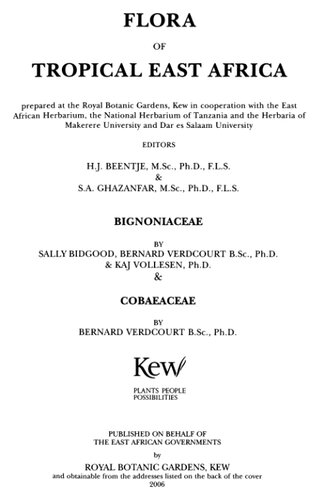 ﻿فلور مناطق گرمسیری شرق آفریقا: Bignoniaceae