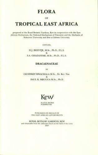 ﻿فلور مناطق گرمسیری شرق آفریقا: Dracaenaceae