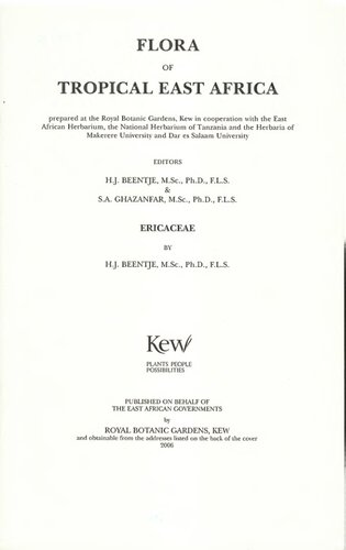 ﻿فلور مناطق گرمسیری شرق آفریقا: Ericaceae