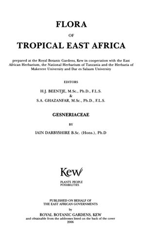 ﻿فلور مناطق گرمسیری شرق آفریقا: Gesneriaceae