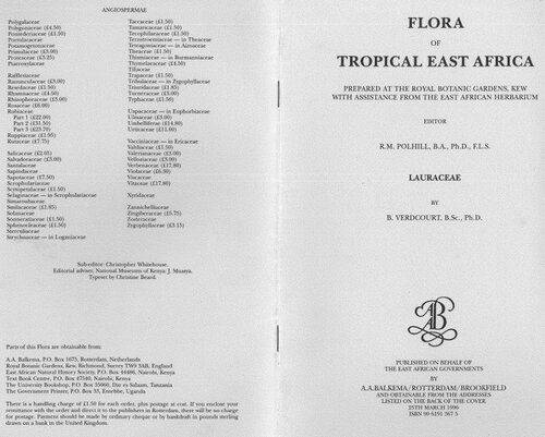 ﻿فلور مناطق گرمسیری شرق آفریقا - Lauraceae