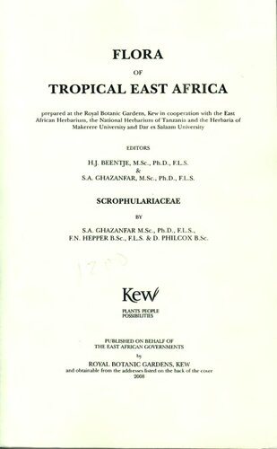 ﻿فلور مناطق گرمسیری شرق آفریقا: Scrophulariaceae