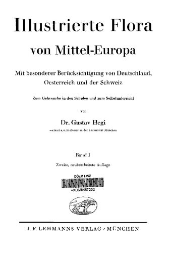 ﻿فلور مصور اروپای مرکزی 1، Pteridophyta، Gymnospermae و Monocotyledones، 1