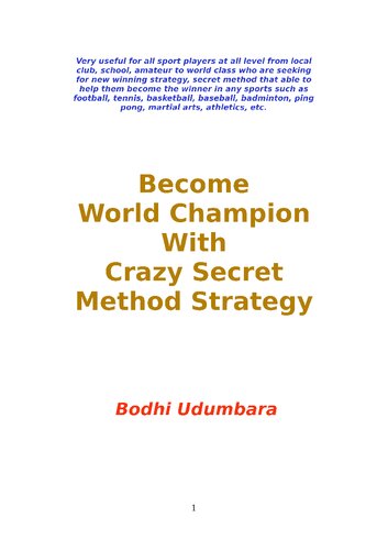 ﻿با استراتژی روش مخفی دیوانه قهرمان جهان شوید