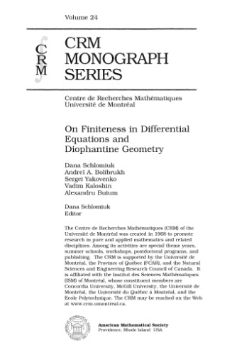 در ظرافت در معادلات دیفرانسیل و هندسه دیوفانتین