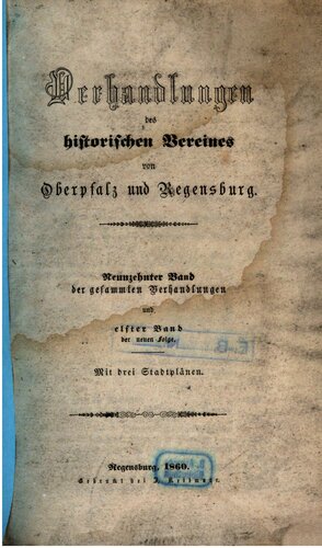﻿مذاکرات انجمن تاریخی برای فلات بالا و رگنسبورگ