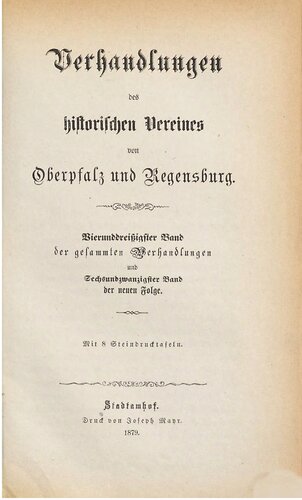 ﻿مذاکرات انجمن تاریخی برای فلات بالا و رگنسبورگ