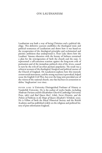 ﻿درباره Laudianism: Pety، Polemic and Politics در دوران حکومت شخصی چارلز اول