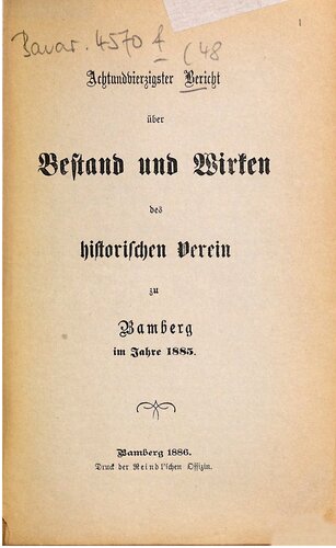 ﻿گزارشی از وجود و فعالیت انجمن تاریخی فرانکونیای علیا در بامبرگ