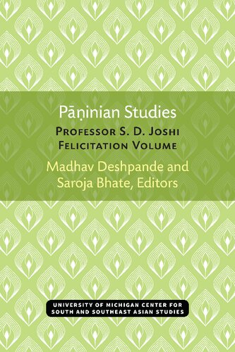 ﻿مطالعات پانینی: پروفسور S.D. Joshi Felicitation Volume