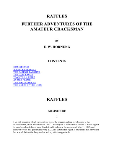 ﻿Raffles: Further Adventures of the Amator Cracksman