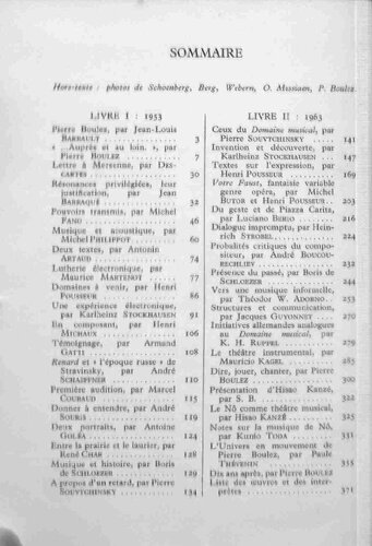 ﻿موسیقی و مشکلات معاصر آن، 1953-1963