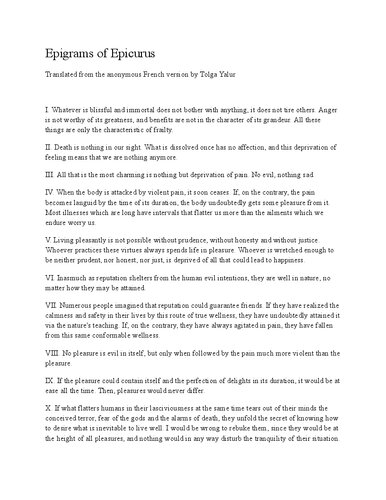 ﻿اپیگرام های اپیکور