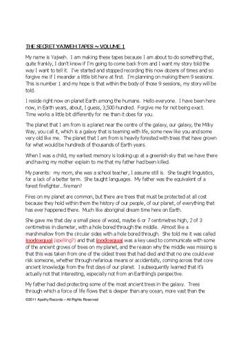 ﻿رونوشت یهوه - نوارهای مخفی