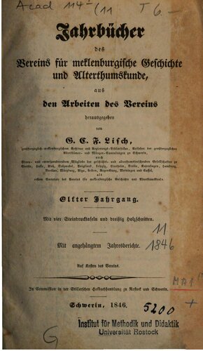 ﻿سالنامه های انجمن تاریخ و باستان مکلنبورگ