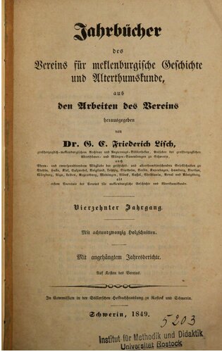 ﻿سالنامه های انجمن تاریخ و باستان مکلنبورگ