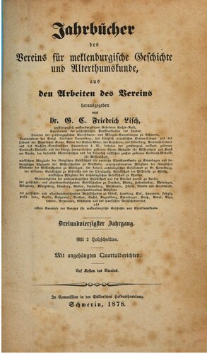 ﻿سالنامه های انجمن تاریخ و باستان مکلنبورگ