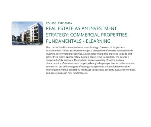 ﻿دوره 4 مرحله پس از ثبت - آشنایی با املاک تجاری به عنوان سرمایه گذاری - مبانی