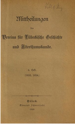 ﻿اعلامیه های انجمن تاریخ و باستان Lübeck