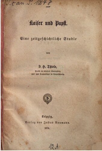 ﻿امپراتور و پاپ بررسی تاریخی معاصر