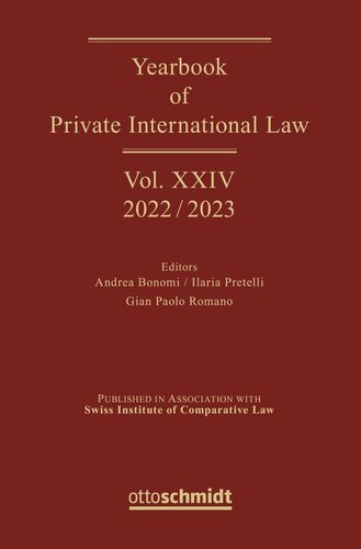﻿Yearbook of Private International Law: Yearbook of Private International Law Vol. XXIV – 2022/2023