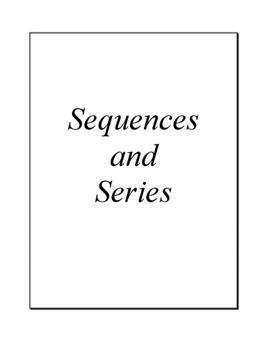 ﻿Sequences and Series: Hamilton Education Guides Manual 12 - بیش از 440 مسئله حل شده