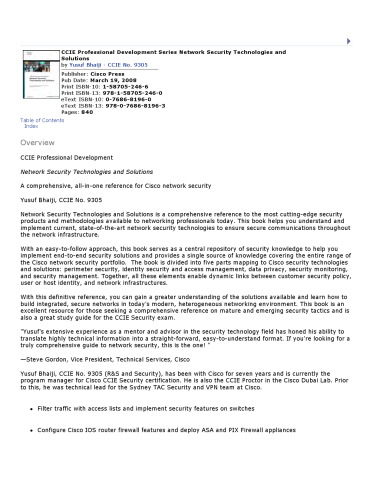 ﻿فناوری ها و راه حل های امنیت شبکه (سری توسعه حرفه ای CCIE) (توسعه حرفه ای CCIE)