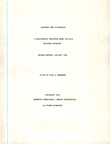 ﻿مأموریت ها و بشارت: کتابشناسی برگزیده از پایگاه داده های دینی ATLA