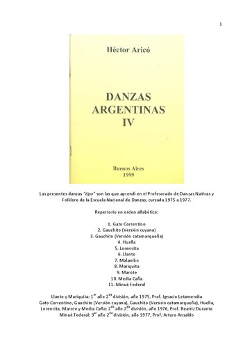 ﻿رقص های آرژانتینی چهارم