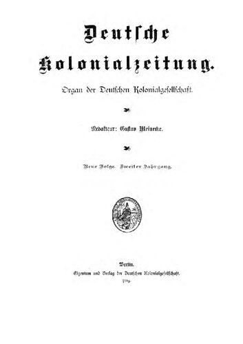 ﻿روزنامه استعمار آلمان ارگان انجمن استعمار آلمان