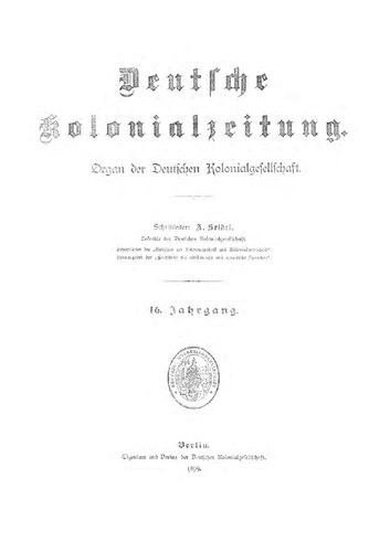 ﻿روزنامه استعمار آلمان ارگان انجمن استعمار آلمان