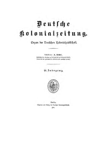 ﻿روزنامه استعمار آلمان ارگان انجمن استعمار آلمان