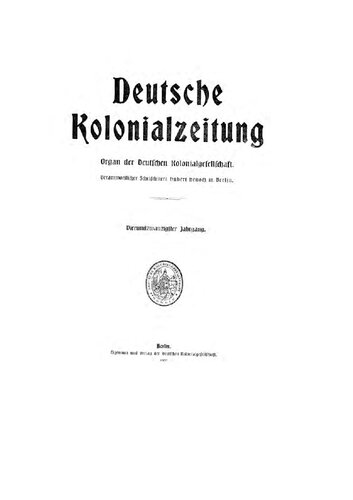﻿روزنامه استعمار آلمان ارگان انجمن استعمار آلمان