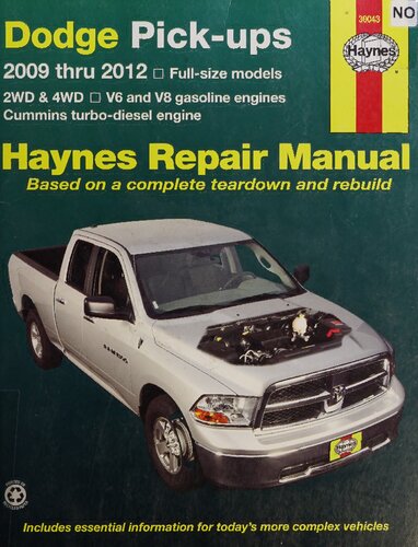﻿Haynes Dodge Pick-Ups 2009 از طریق کتابچه راهنمای تعمیر خودرو 2012