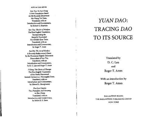 ﻿یوان دائو: ردیابی دائو به منبع آن (کلاسیک های چین باستان)