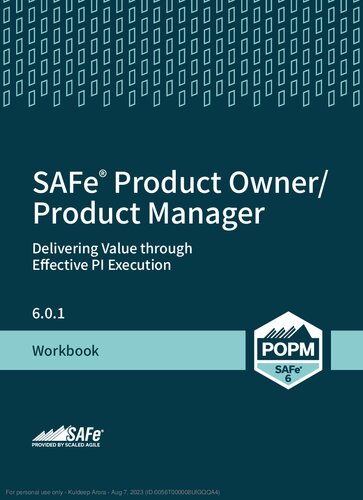 ﻿کتاب کار SAFe® Product Owner/Product Manager نسخه 6.0.1 6.0 SAFe POPM