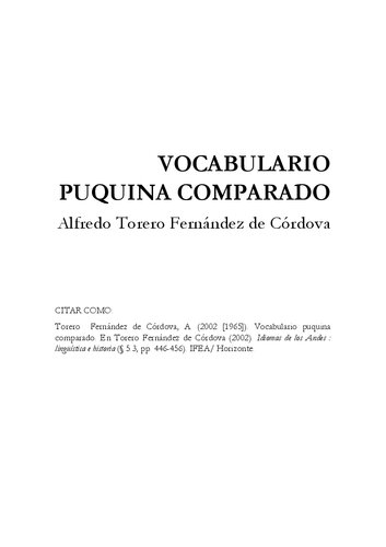 ﻿واژگان مقایسه ای puquina