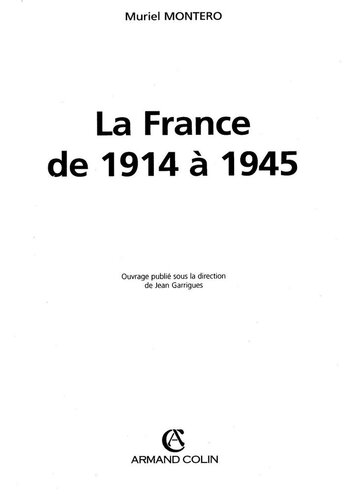 La France de 1914 à 1945