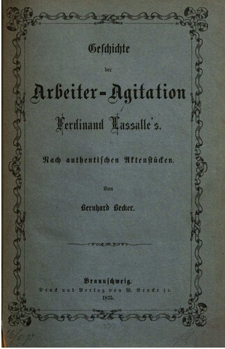 ﻿تاریخچه آژیتاسیون کارگران فردیناند لاسال