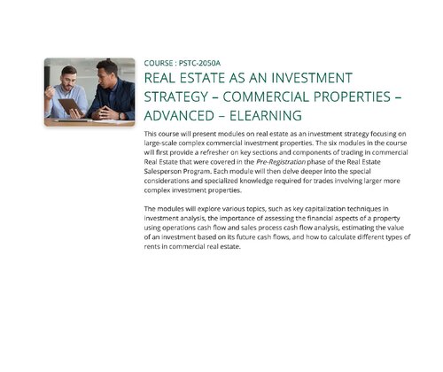 ﻿دوره 6 مرحله پس از ثبت - املاک به عنوان یک استراتژی سرمایه گذاری: املاک تجاری - پیشرفته