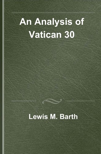 ﻿تجزیه و تحلیل واتیکان 30 (تنگ نگاری های کالج اتحادیه عبری: شماره 1)