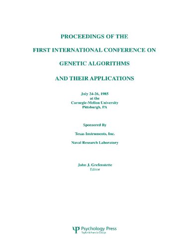 ﻿مجموعه مقالات اولین کنفرانس بین المللی الگوریتم ژنتیک و کاربردهای آن