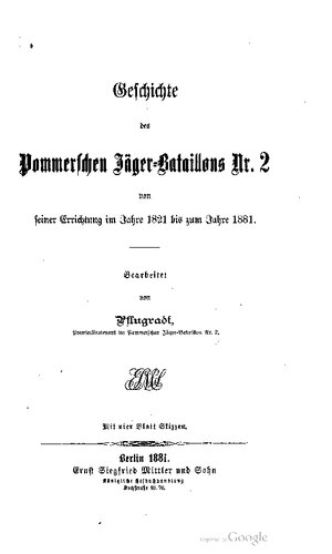﻿تاریخچه گردان شماره 2 پومرانیا جاگر از تأسیس آن در 1821 تا 1881