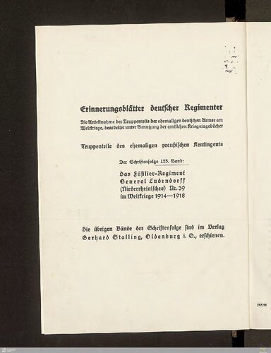 ﻿هنگ فوسیلیه ژنرال لودندورف (راین پایین) شماره 39 در جنگ جهانی 1914 - 1918