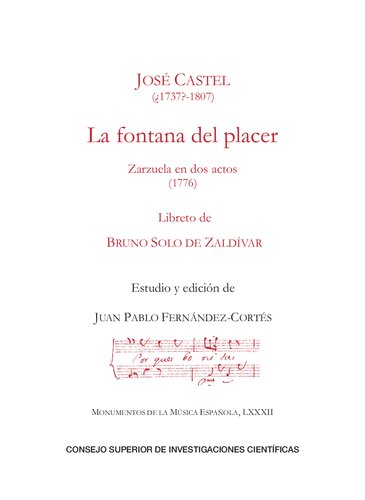 ﻿La Fontana del Pleasure: Zarzuela در دو عمل (1776)