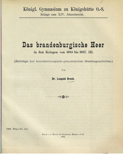 ﻿ارتش براندنبورگ در جنگ های 1688 تا 1697