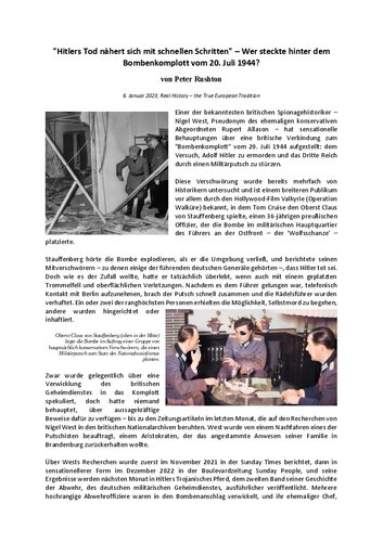 ﻿مرگ هیتلر به سرعت در حال نزدیک شدن است