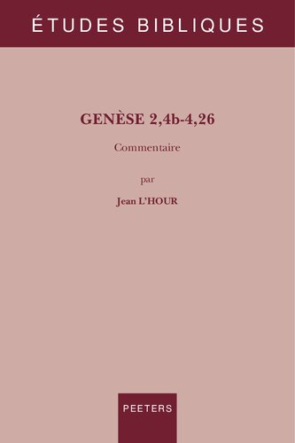 ﻿Genese 2.4b-4،26 (مطالعات کتاب مقدس) (نسخه فرانسوی)