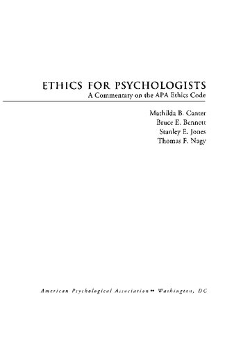 ﻿اخلاق برای روانشناسان: تفسیری بر کد اخلاقی APA